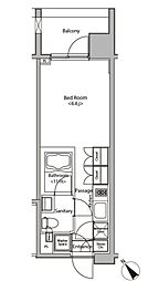カスタリア大塚 11階ワンルームの間取り