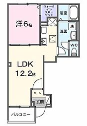 エターナルアルバ 1LDKの間取図画像