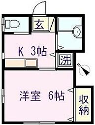 スペース21 1Kの間取図画像