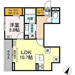 テムズフィオーレ 1LDKの間取図画像