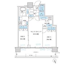 パークシティ柏の葉キャンパスザ・ゲートタワーウエスト 2LDKの間取図画像