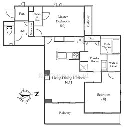 ＷｉｔｈＰｌｕｓ三鷹 2階2LDKの間取り