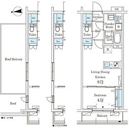 テラス杉並方南町 1LDKの間取図画像
