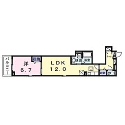 ヒカルサ泉大津条南町 1LDKの間取図画像