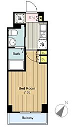 プラウドフラット登戸 1Kの間取図画像