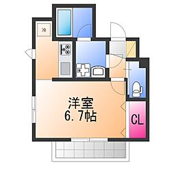 イルグランディ 1Kの間取図画像