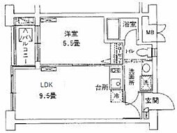 プラザ南大井 1LDKの間取図画像