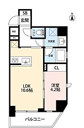 ミルーナヒルズエグラス六町 1LDKの間取図画像