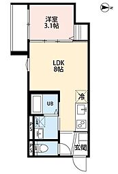 robot home 西大宮III 3階1LDKの間取り