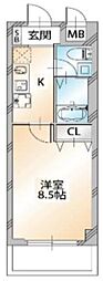 KDXレジデンス溝の口 1Kの間取図画像