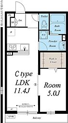 リブリ・ニソル 2階1LDKの間取り
