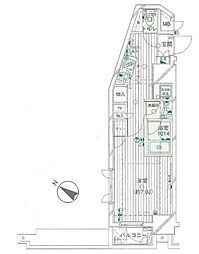 パークウェル市ヶ谷 1Kの間取図画像