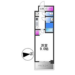 南海高野線 堺東駅 徒歩10分の賃貸マンション 5階1Kの間取り