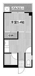サンライズマンション 1Kの間取図画像