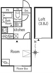 サンビレッジ壱番町 1階1Kの間取り