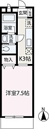 キャンティ 1階1Kの間取り