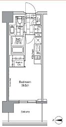 パークハビオ芝浦 ワンルームの間取図画像