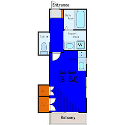 JR京浜東北・根岸線 大井町駅 徒歩13分の賃貸アパート 2階ワンルームの間取り