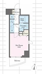 アジールコート西新宿 3階1Kの間取り