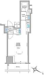 ルフォンプログレ北新宿 ワンルームの間取図画像