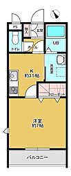 グランフォレスト産興 1Kの間取図画像