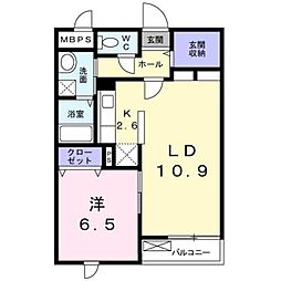 コロネーション御所見 1LDKの間取図画像