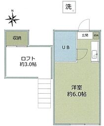 ハートピアタカオ ワンルームの間取図画像