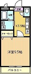 ラウレール 1Kの間取図画像