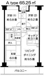 ドルチェコート 3LDKの間取図画像