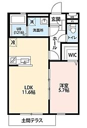 Clair相沢 1LDKの間取図画像