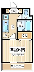サン・パラッツオ弐番館 1Kの間取図画像