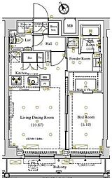 アークマーク東大井 4階1LDKの間取り