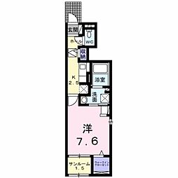 宮ノ丸トウロデン・2 1Kの間取図画像