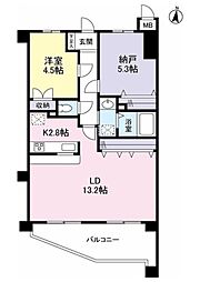 ブルールイイヅカ 3階1SLDKの間取り