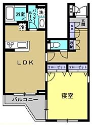 ドゥミルレジデンス 1階1LDKの間取り