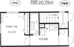 セントラルコート 1Kの間取図画像