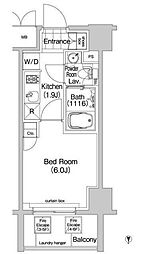 コンフォリア春日富坂 2階1Kの間取り