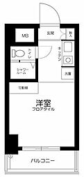 JR中央線 武蔵境駅 徒歩2分の賃貸マンション 6階ワンルームの間取り