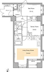 グランド・ガーラ神田 1SLDKの間取図画像