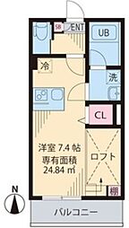 プチ・ハウス大久保 2階ワンルームの間取り