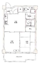 三越ゼームス坂マンションC棟 1DKの間取図画像