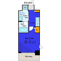 京急本線 大森町駅 徒歩4分の賃貸マンション 10階1Kの間取り