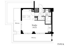 ラティエラ成城学園前 9階ワンルームの間取り