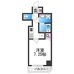 Halu花園町 1階1Kの間取り
