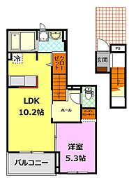 アル・ソーレ2 1LDKの間取図画像