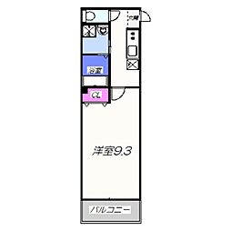 レクラン七道 1Kの間取図画像