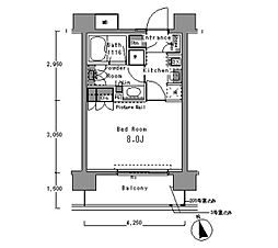 パークアクシス渋谷桜丘ウエスト 203 2階1Kの間取り