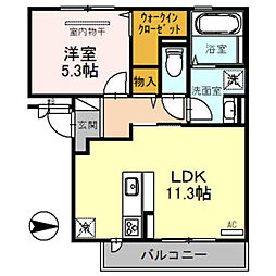 阪急神戸本線 武庫之荘駅 徒歩13分の賃貸アパート 3階1LDKの間取り