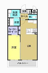 (仮称)久具マンションB棟 1LDKの間取図画像