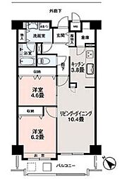 スポルク浮間 2LDKの間取図画像